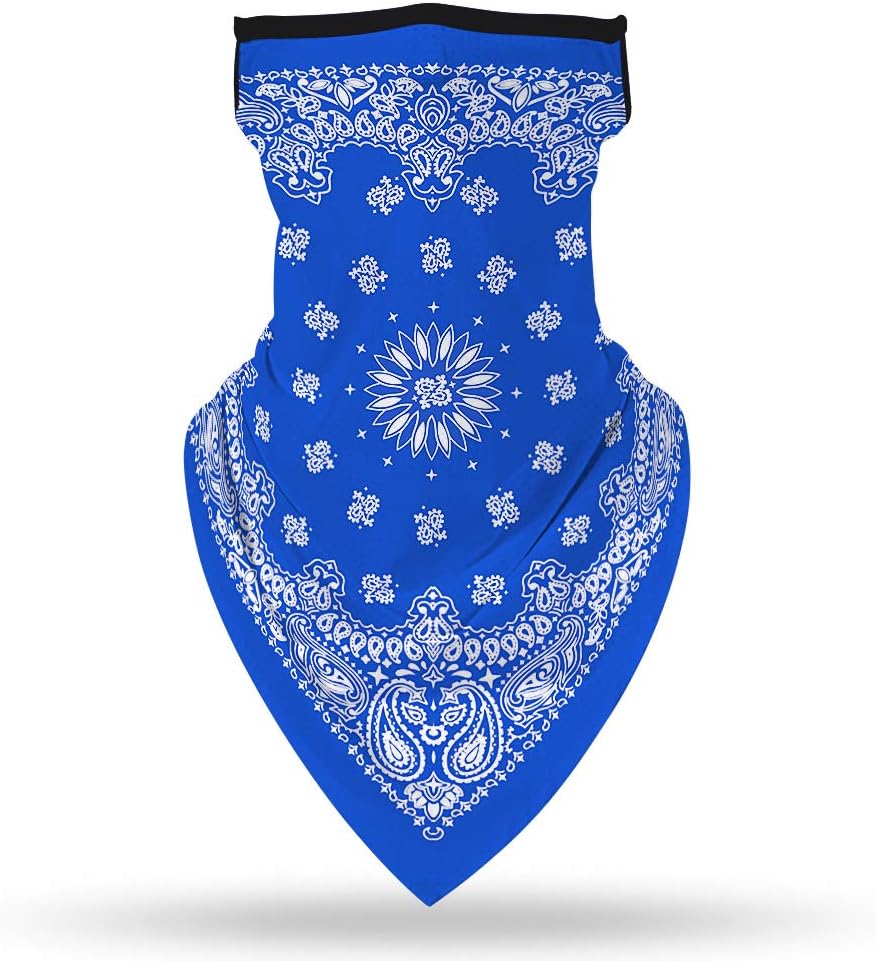 YAYOUREL Neck Gaiter Face Mask Bandanas for Men Women UV Face Scarf Cover Ear Loop Hole Facemask for Fishing Running Cycling