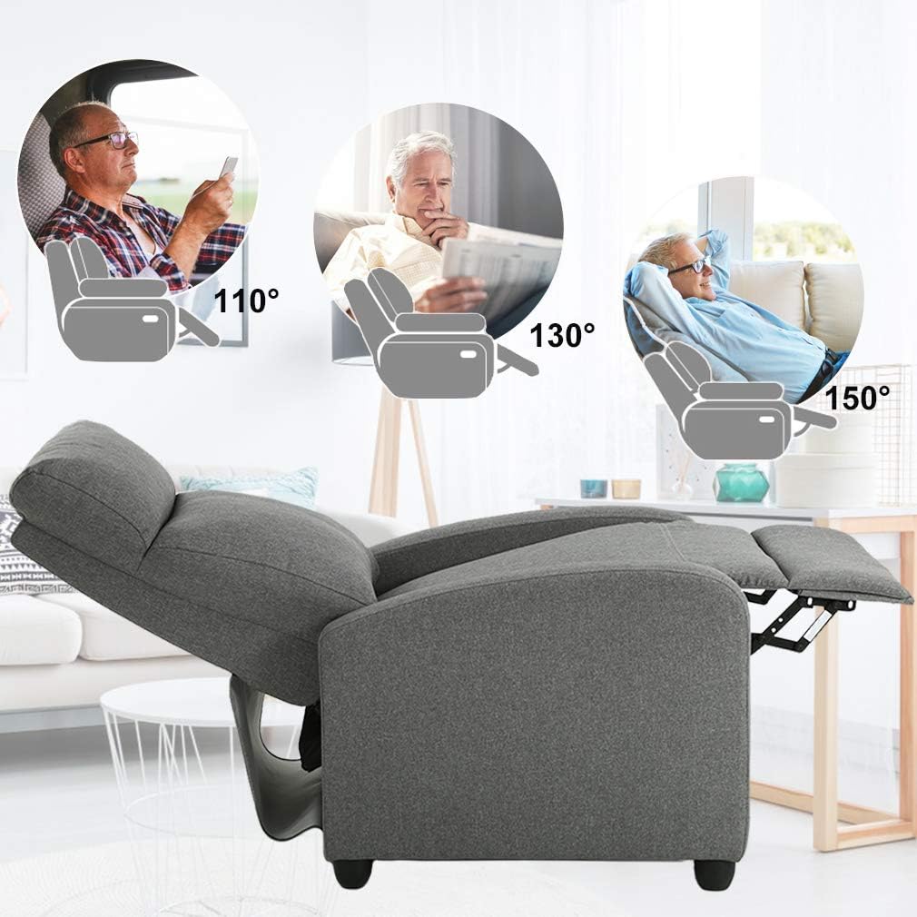 FDW | Recliner Chair | with 2 Point Massage Function | Black, PU Leather