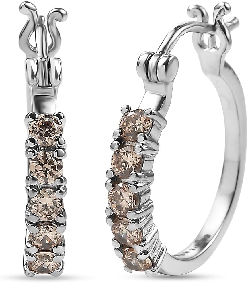 Champagne Cubic ZirconiaEarrings in Stainless Steel