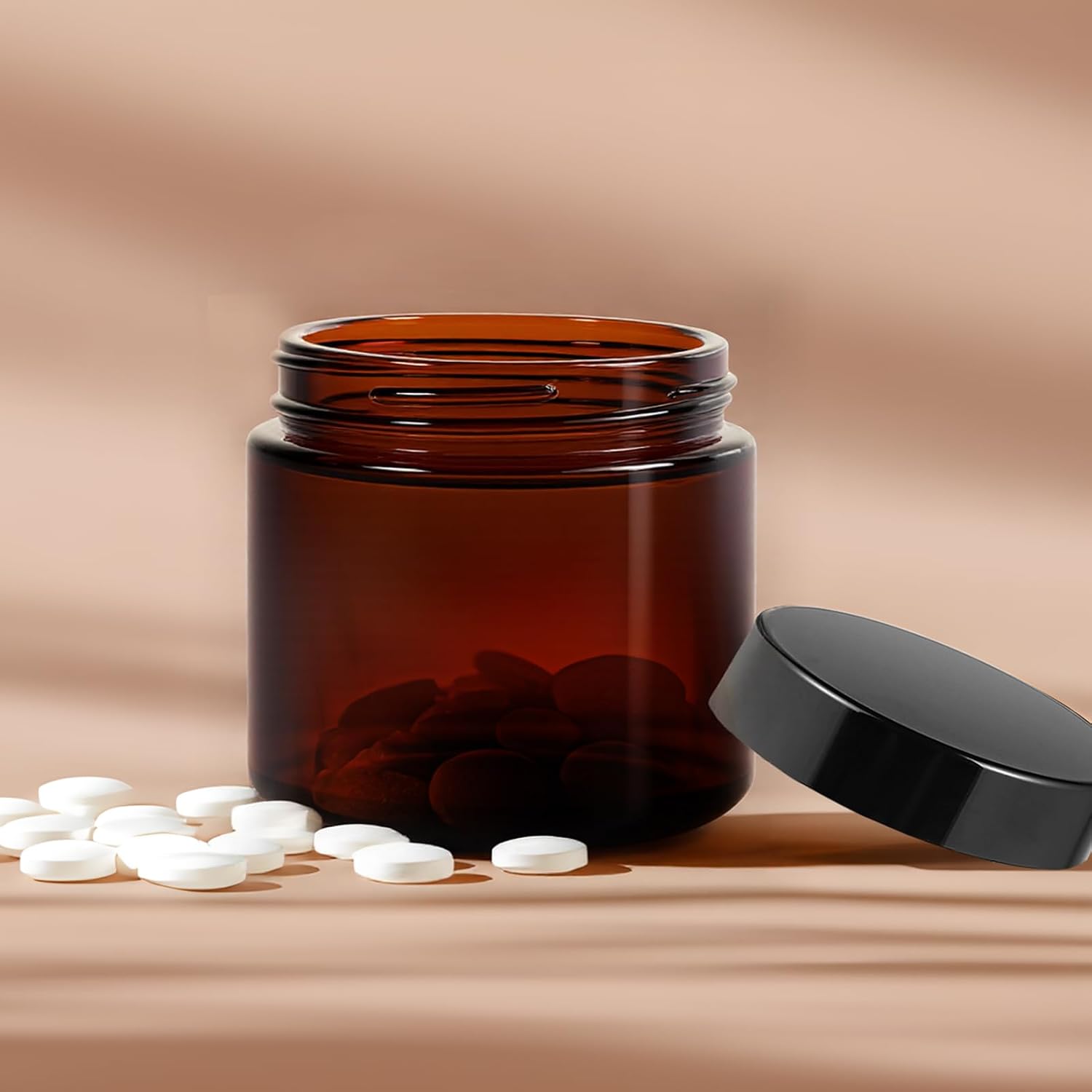 2 oz Glass Jars with Lids, Hoa Kinh 24 Pack Clear Small Cosmetic Glass Jars