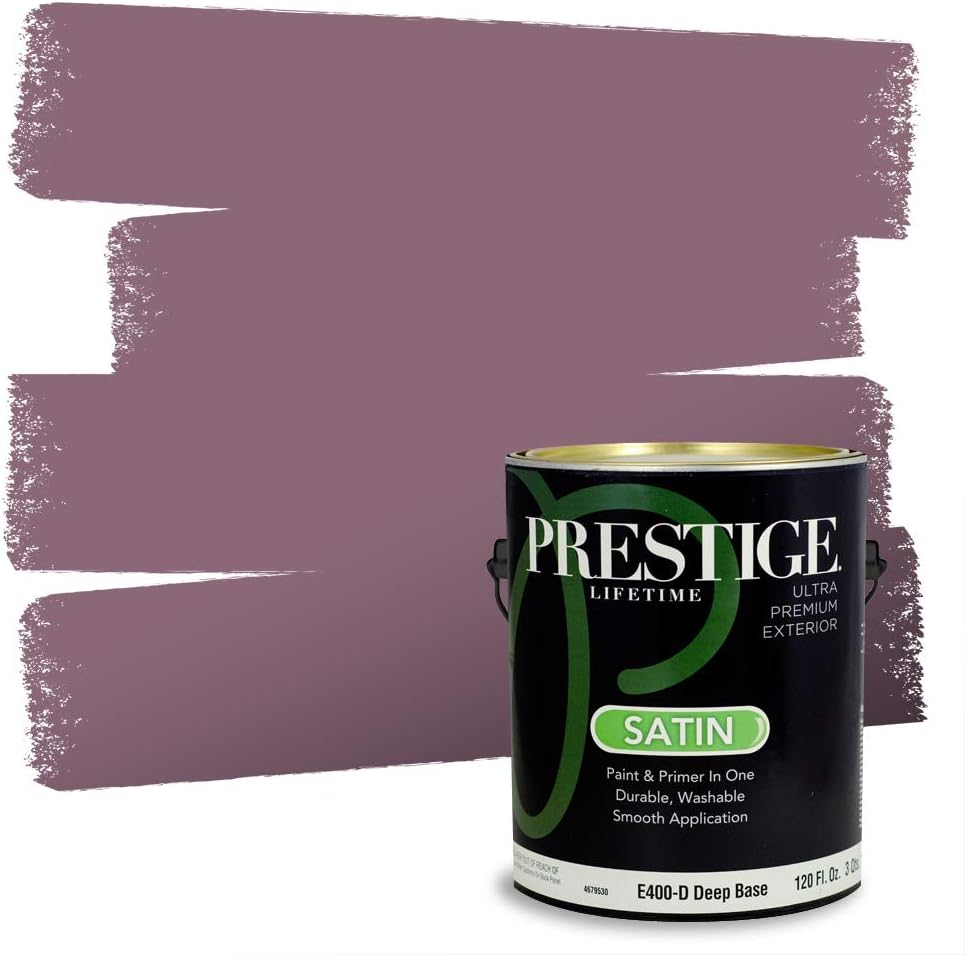 PRESTIGE Paints Exterior Paint and Primer In One, 1-Gallon, Satin, Comparable Match of Sherwin Williams* Ash Violet*