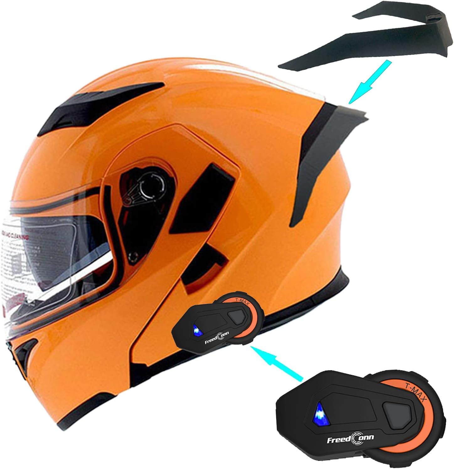 1Storm Motorcycle Modular Full Face Helmet Flip up Dual Visor Sun Shield: HB89