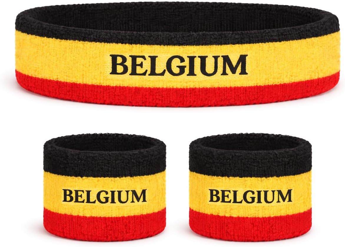Suddora Country Headband & Wristbands Set (Includes 2 Wrist & 1 Head Sweatband), Highly Moisture Wicking