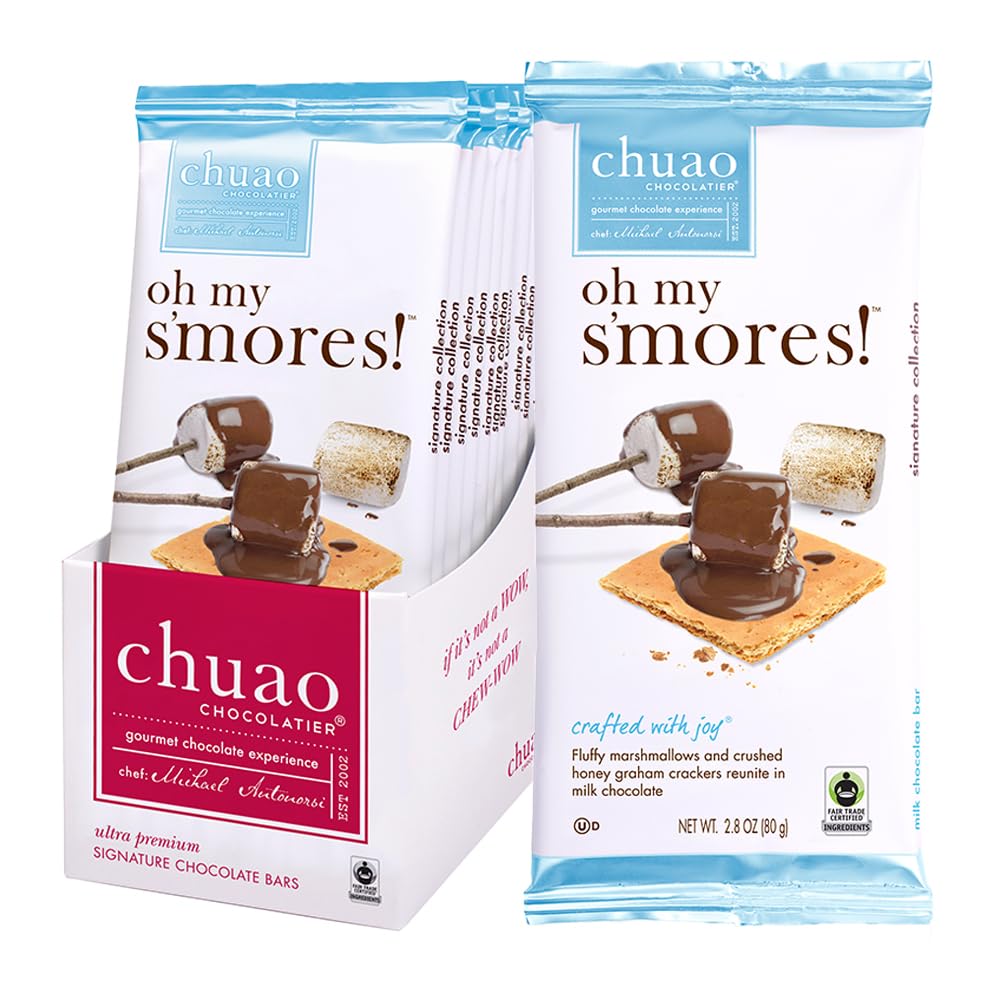 Chuao Chocolatier Ravishing Rocky Road Milk Chocolate Bars | Gourmet Almond Vegan Marshmallows Artisan No Preservatives | 10 Pack (2.8 oz each)
