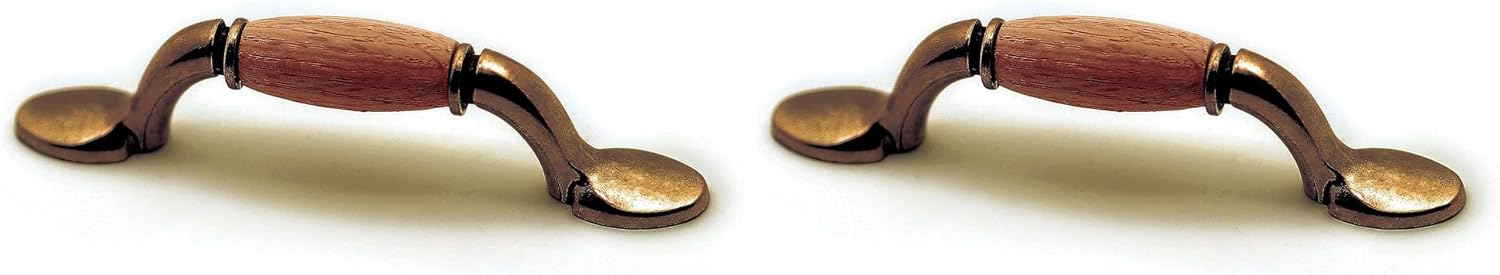 Richelieu | Cherbourg 3-in Unfinished Oak and Burnished Brass Cabinet Pull