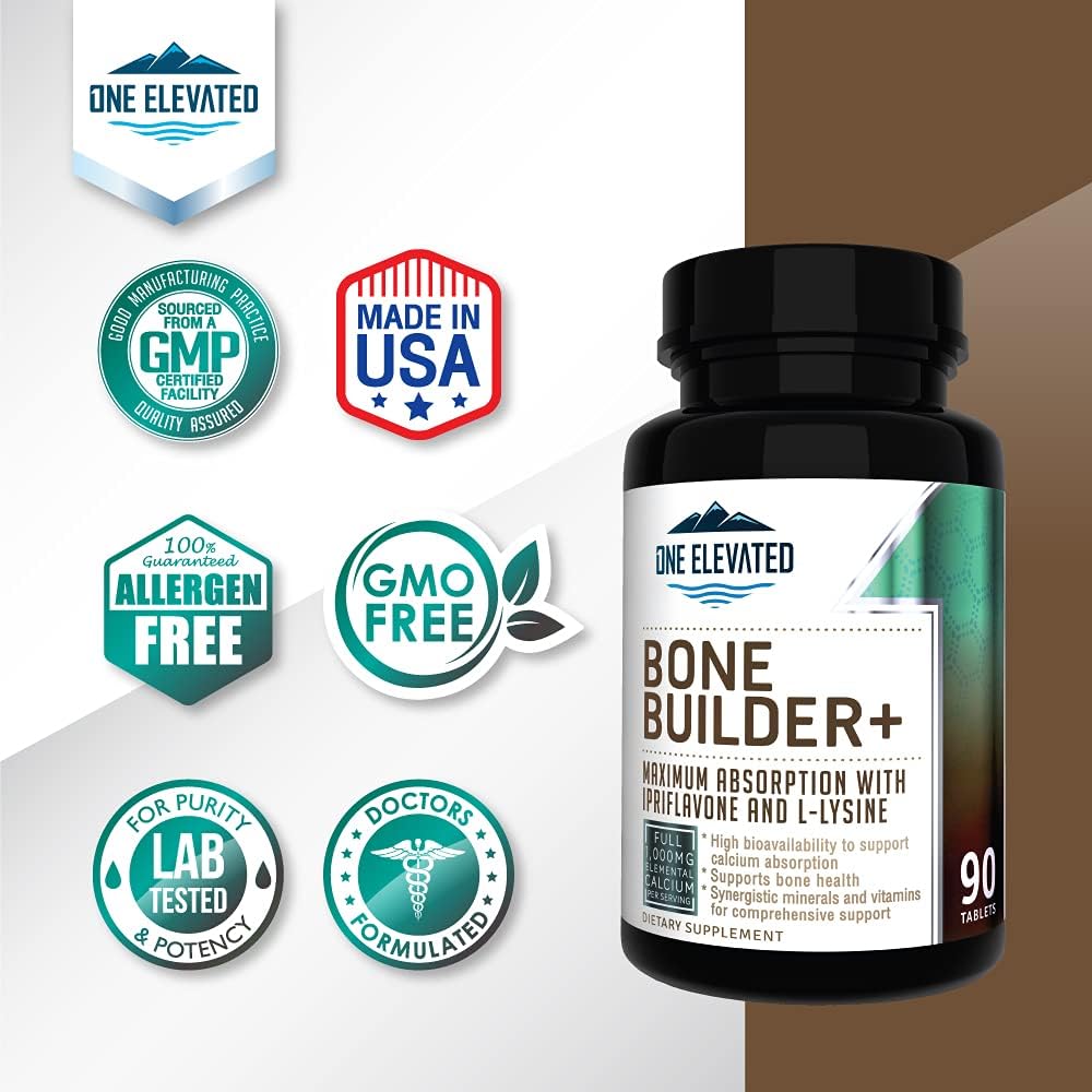 Comprehensive Bone Builder Calcium Supplement. Formulated with Highest Grade Calcium -Carbonate/Hydroxyapatite/Citrate, Magnesium, Zinc