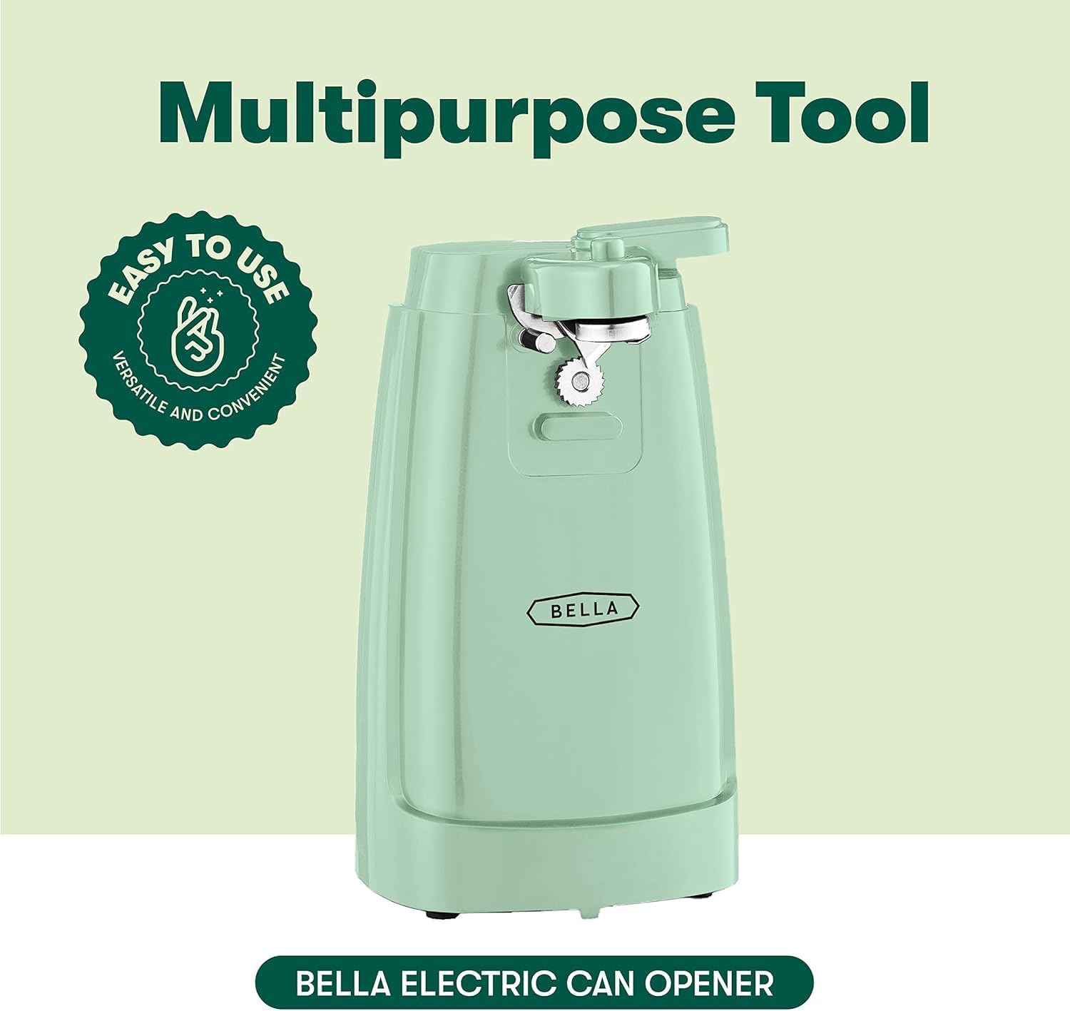 bella Electric Can Opener and Knife Sharpener, Black