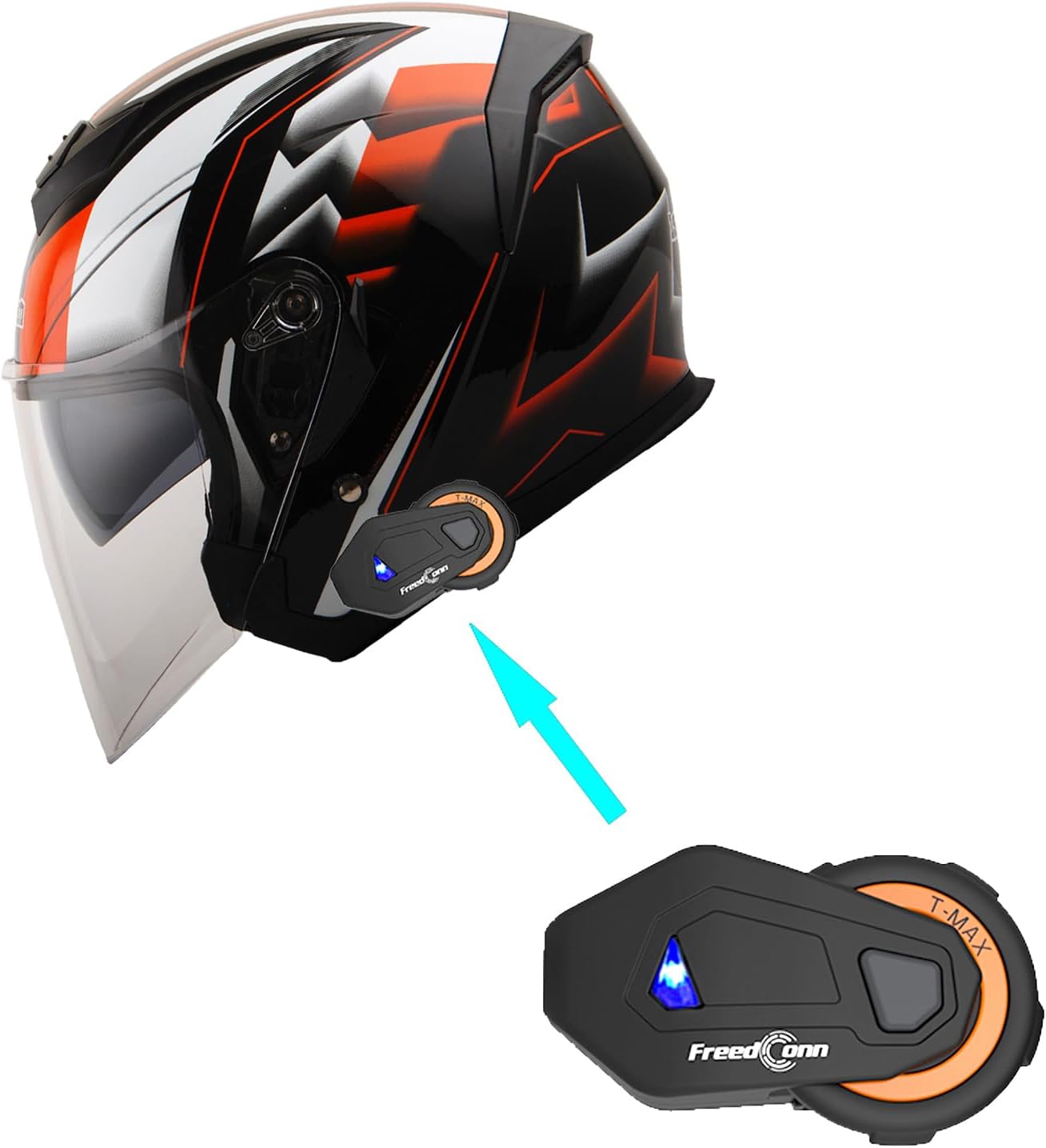1Storm Motorcycle Open Face Helmet Scooter Classical Knight Bike Dual Lens/Sun Visor: HJK526