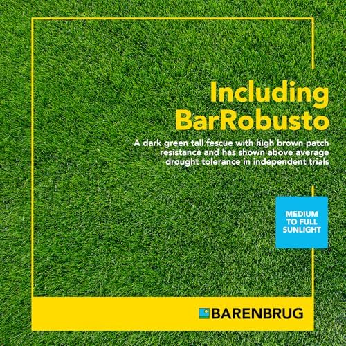 Barenbrug Turf Saver RTF Grass Seed with Yellow Jacket Seed Coating - Less Water Self-Repairing Tall Fescue Turf for Use on Sports Field, Golf Courses