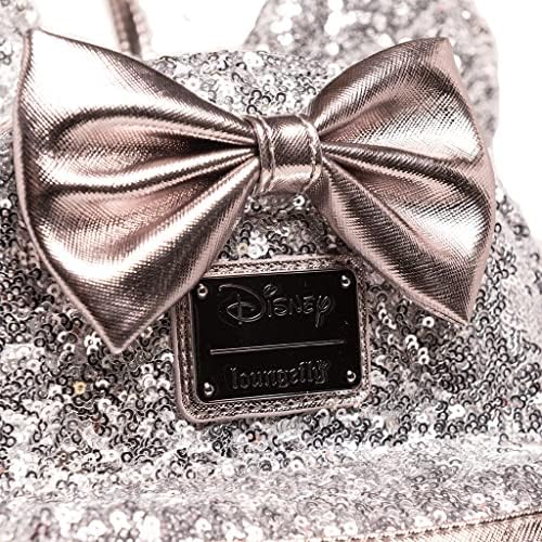 Loungefly Disney Minnie Mouse Silver Sequin Mini Backpack