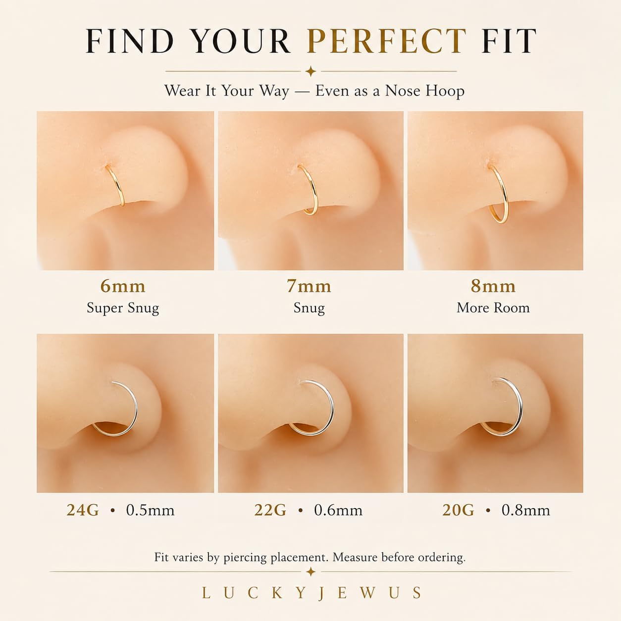 Small Gold or Sterling Silver Huggie Hoop Earrings for Women Cartilage Nose Helix Tragus