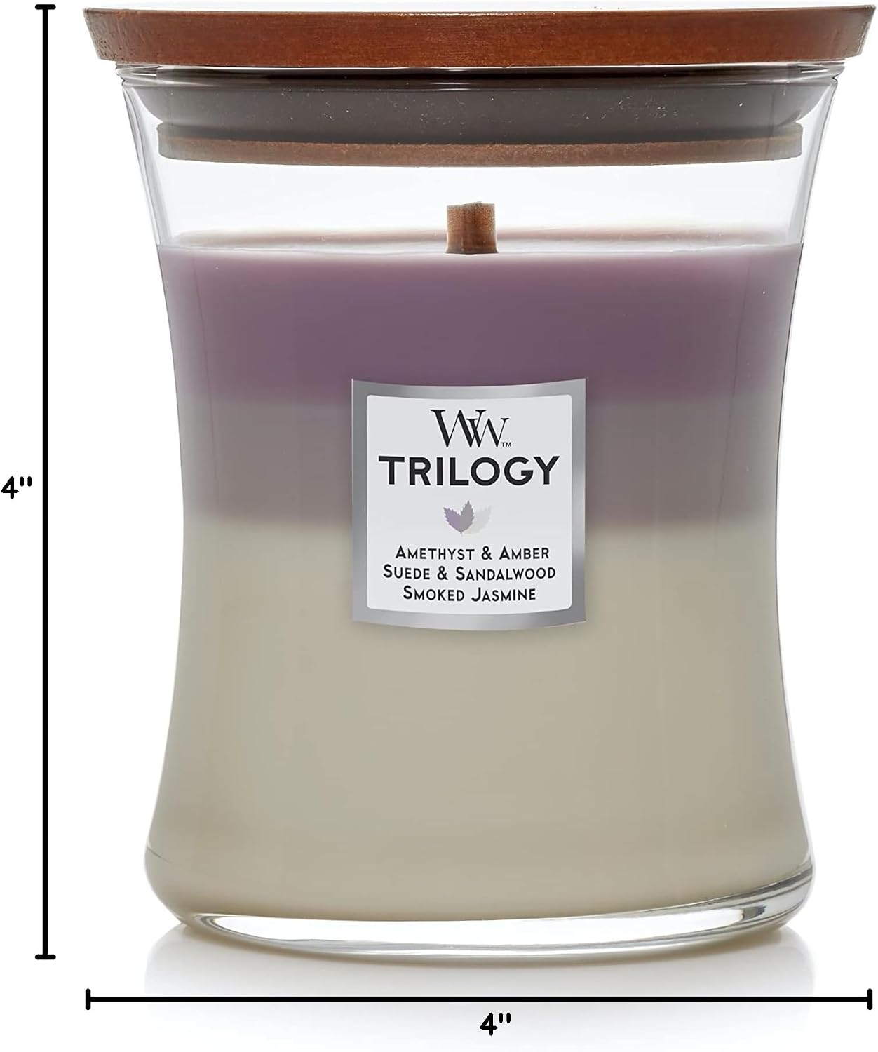 WoodWick Café Sweets Trilogy Holiday Candle Gifts for Women and Men, 9.7 oz Medium Hourglass Trilogy Candle with Crackling Wick