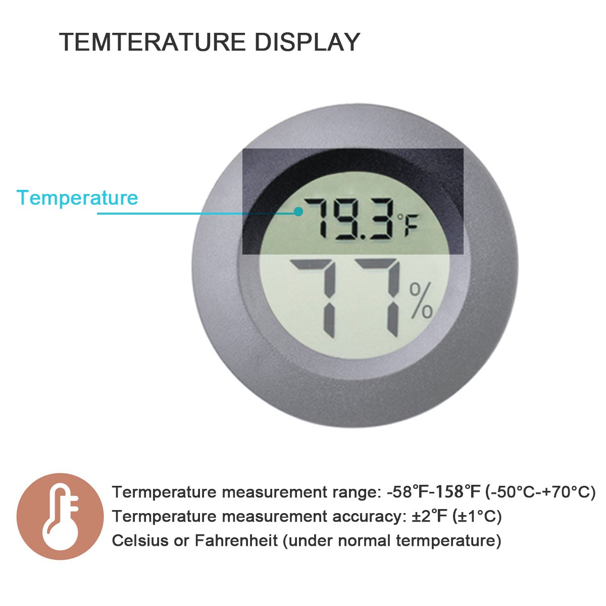 2-Pack Mini Hygrometer Thermometer Meter Digital LCD Indoor Room Monitor