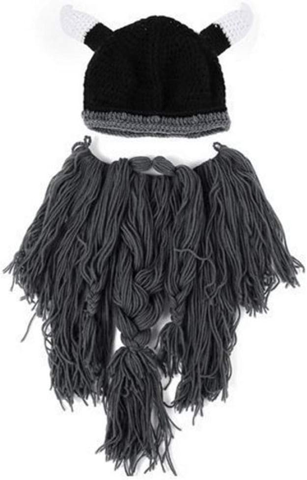 Creative Barbarian Knit Beard Hat Funny Knit Cap Wig Beanie Hats
