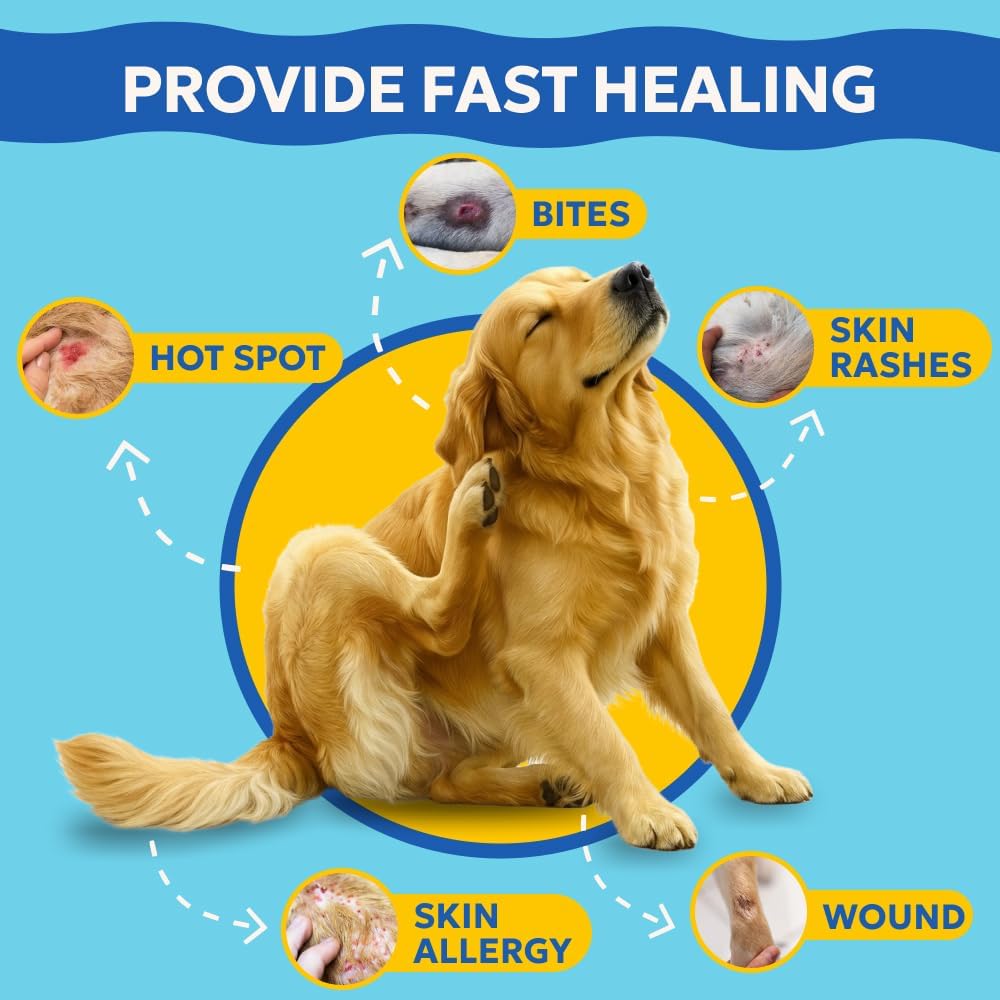 Blue Butter – Hot Spot Treatment for Dogs Cats | Dog Cat Wound Care | Skin Yeast Infections, Ringworm, Cuts, Rashes, First Aid Veterinary Strength Anti Itch Cream 4oz