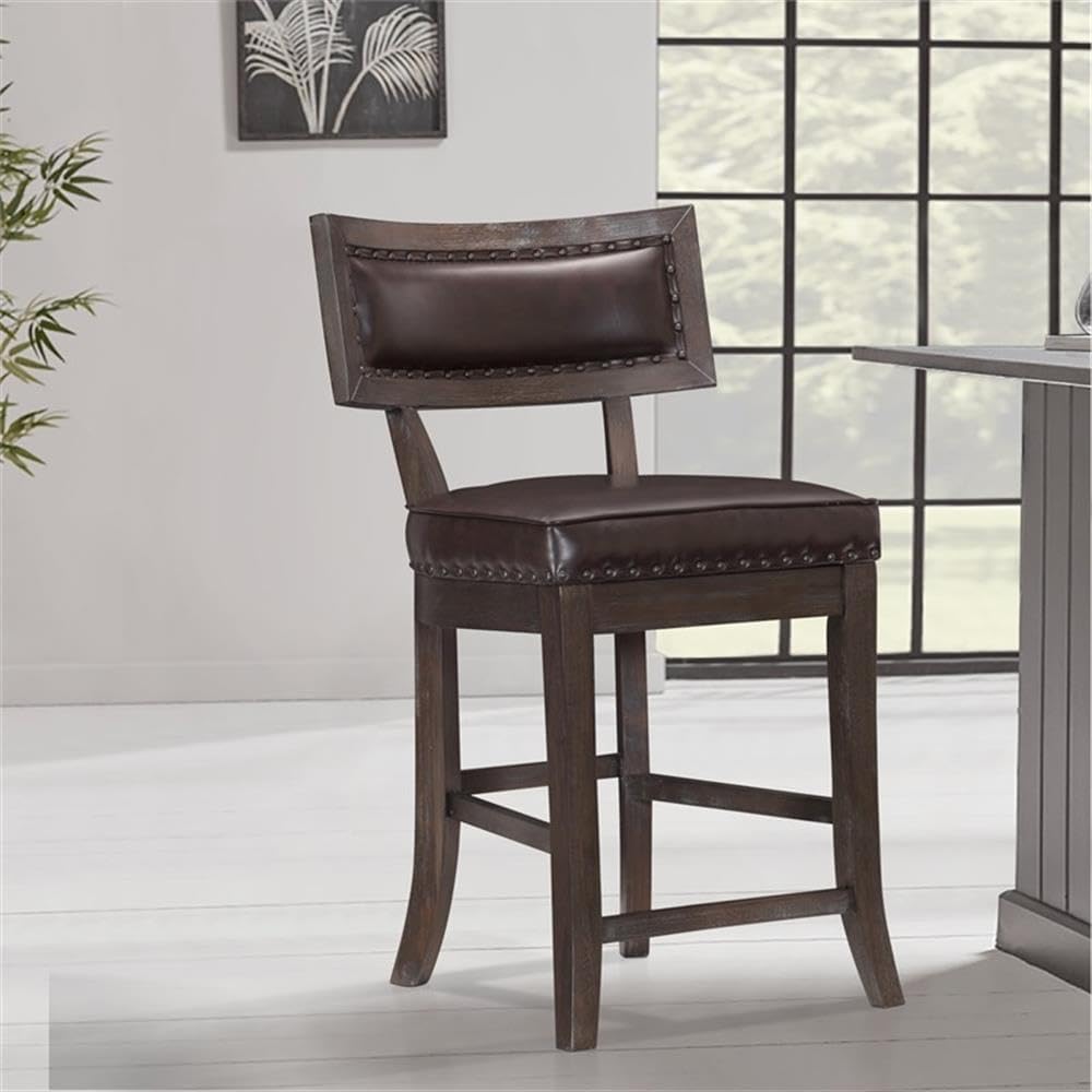 Homelegance Oxton 2-Piece Pack Counter Height Chair, Cherry