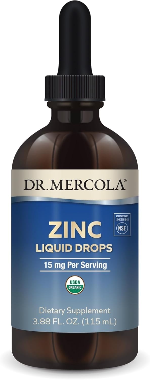Dr. Mercola Zinc Liquid Drops, 15 mg, 3.88 fl oz (28 Servings)