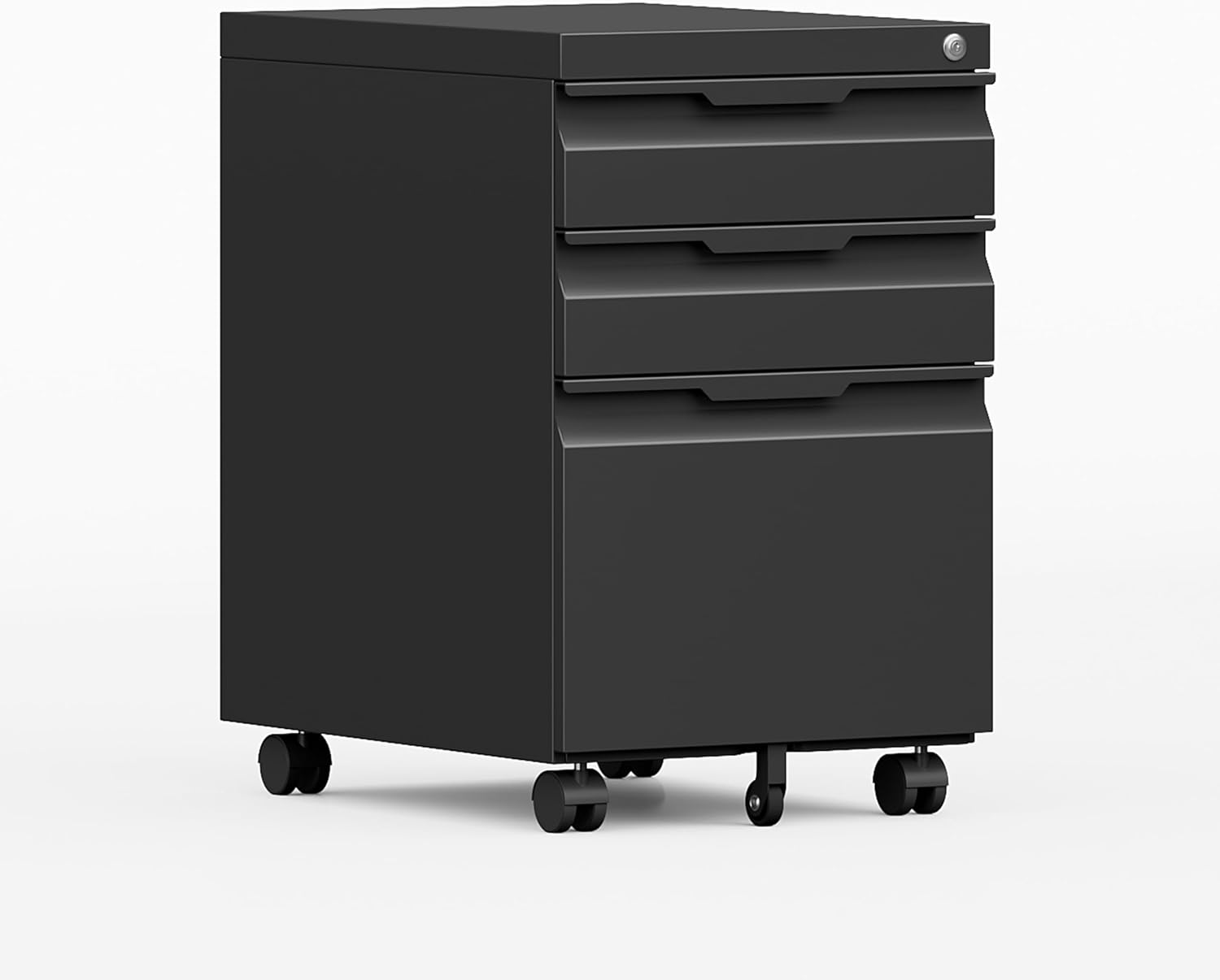 3 Drawer File Cabinet with Lock,Vertical Filing Cabinets for Home Office,Heavy Duty Metal File Cabinet for Hanging A4/Letter/Legal Size File,Vertical File Cabinet 15" W X 17.8" D X 38.3" H-Black