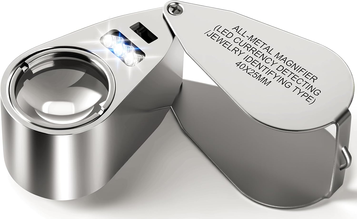 Leffis 40X Jewelers Loupe Magnifier LED/UV Illuminated Magnifying Glasses