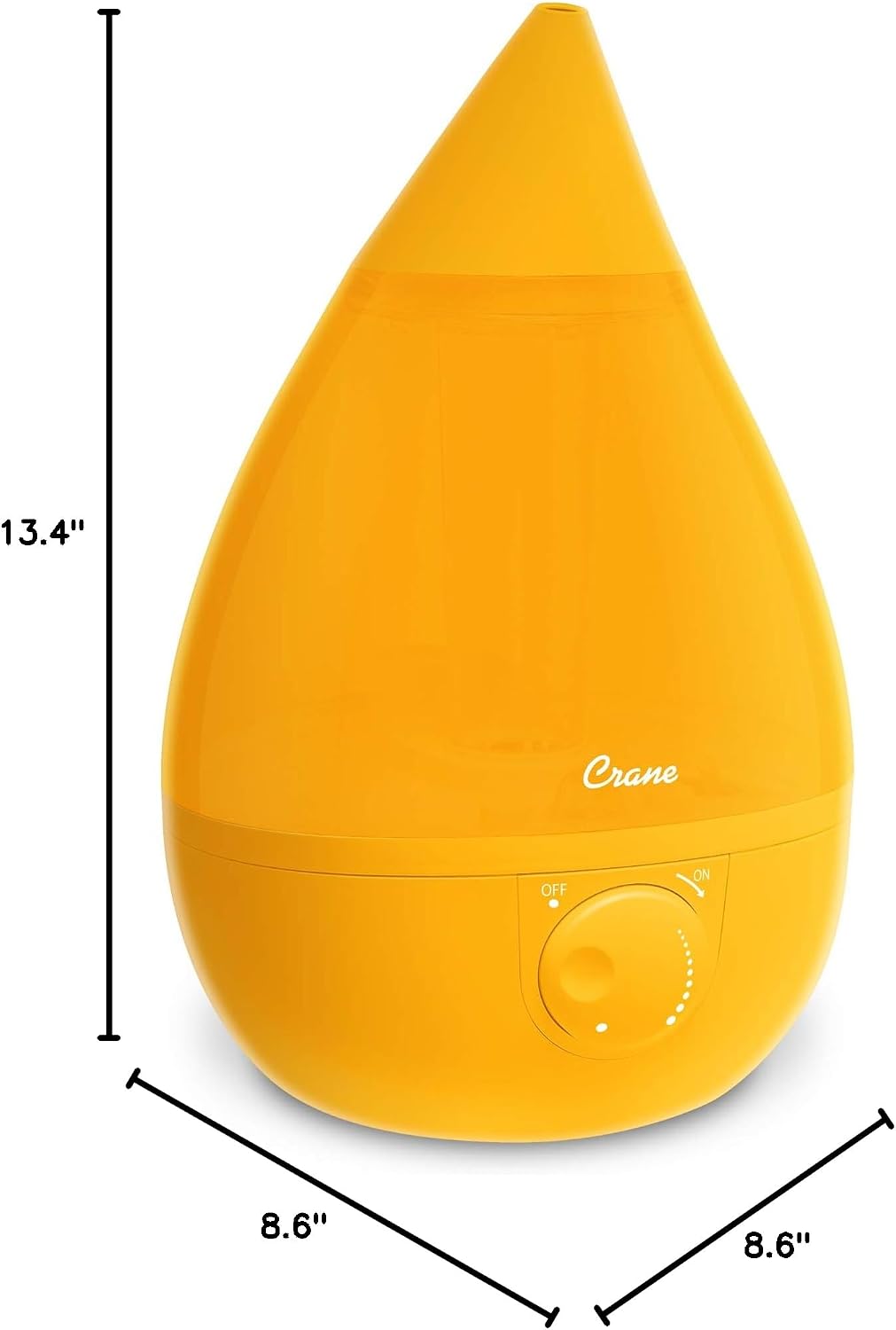 Crane Ultrasonic Cool Mist Humidifier for Bedroom, Baby Nursery, Kids Room, Plants, or Office, Large 1 Gallon Tank, Filter Optional, Blue and White