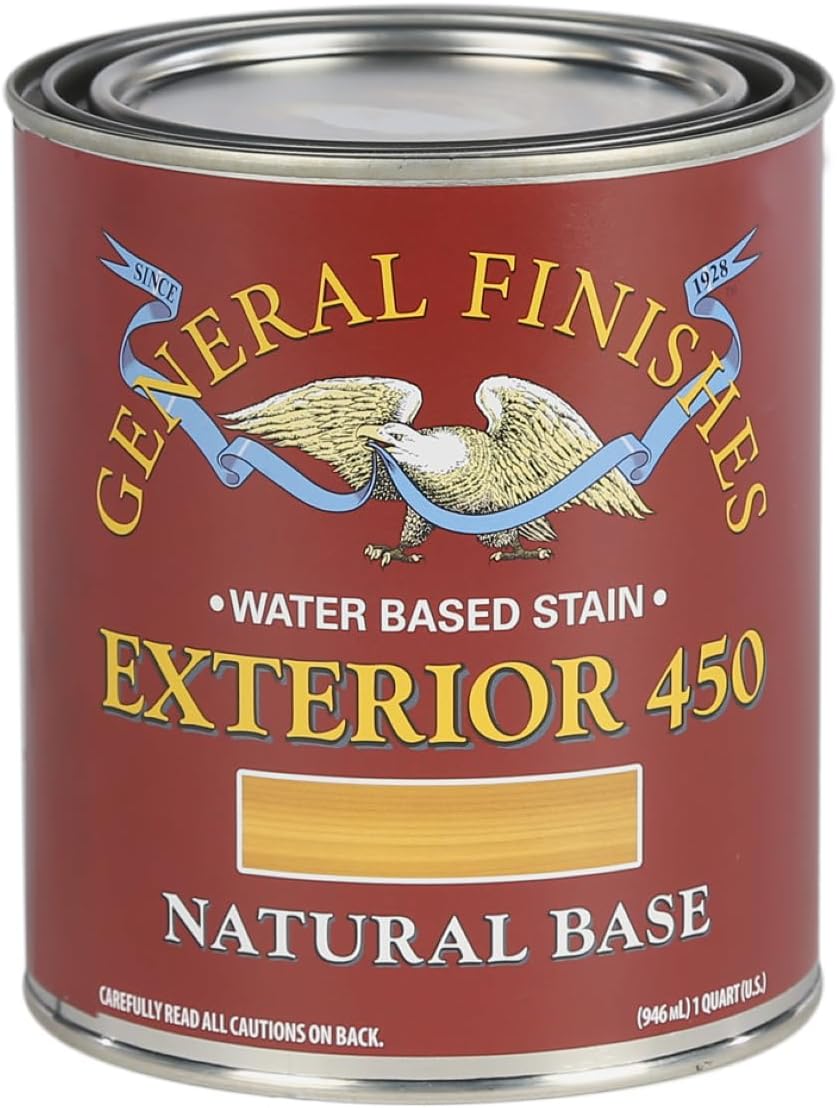 General Finishes Exterior 450 Water Based Wood Stain, 1 Quart, Cedar