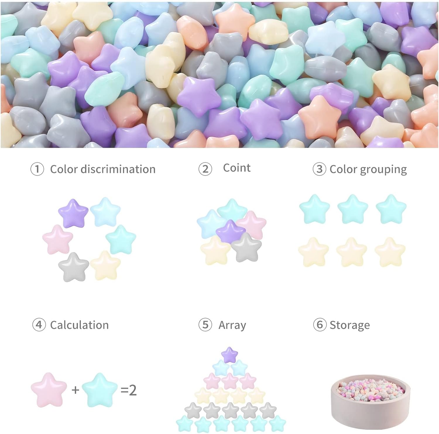 GOGOSO Ball Pit Balls 100 PCS for Toddles, Kids Plastic Balls for Ball Pit, Pool, Pink Party Accessories, Birthday Decoration