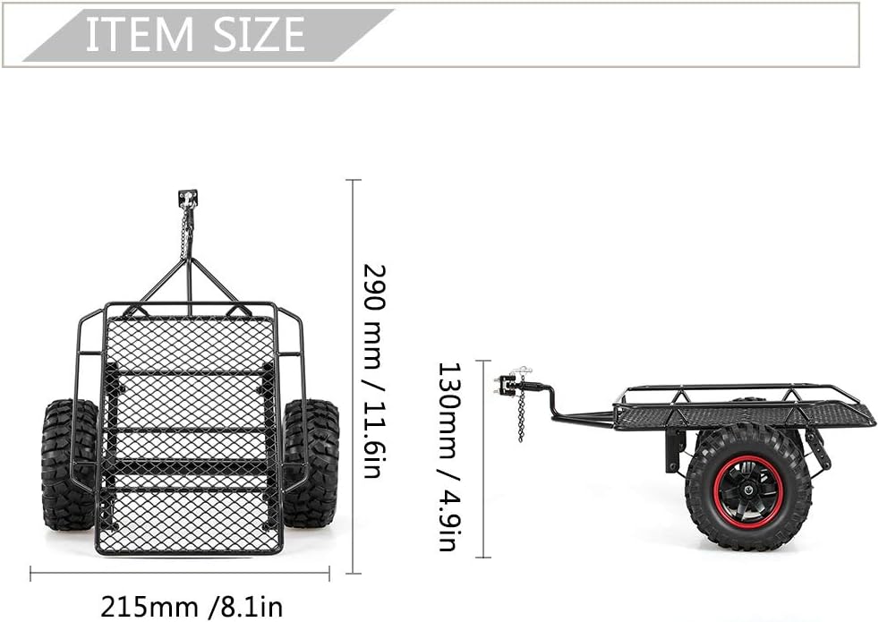GoolRC Trailer Car Hopper Trail for 1/10 Traxxas HSP Redcat RC4WD Tamiya Axial SCX10 D90 HPI RC Crawler Car DIY