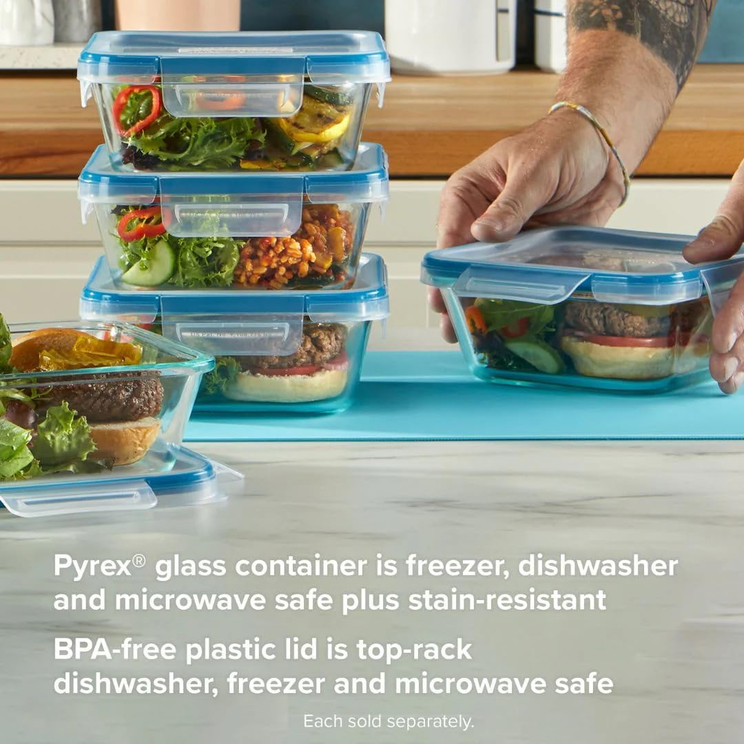 Snapware Snapware 6cup total solution rectangle food storage container glass, 9.3 Ounce (1112403) | Snapware glass container, 6‑cup size, BPA‑free lid, 4 locking tabs, microwave safe, freezer safe, dishwasher safe, 1112403