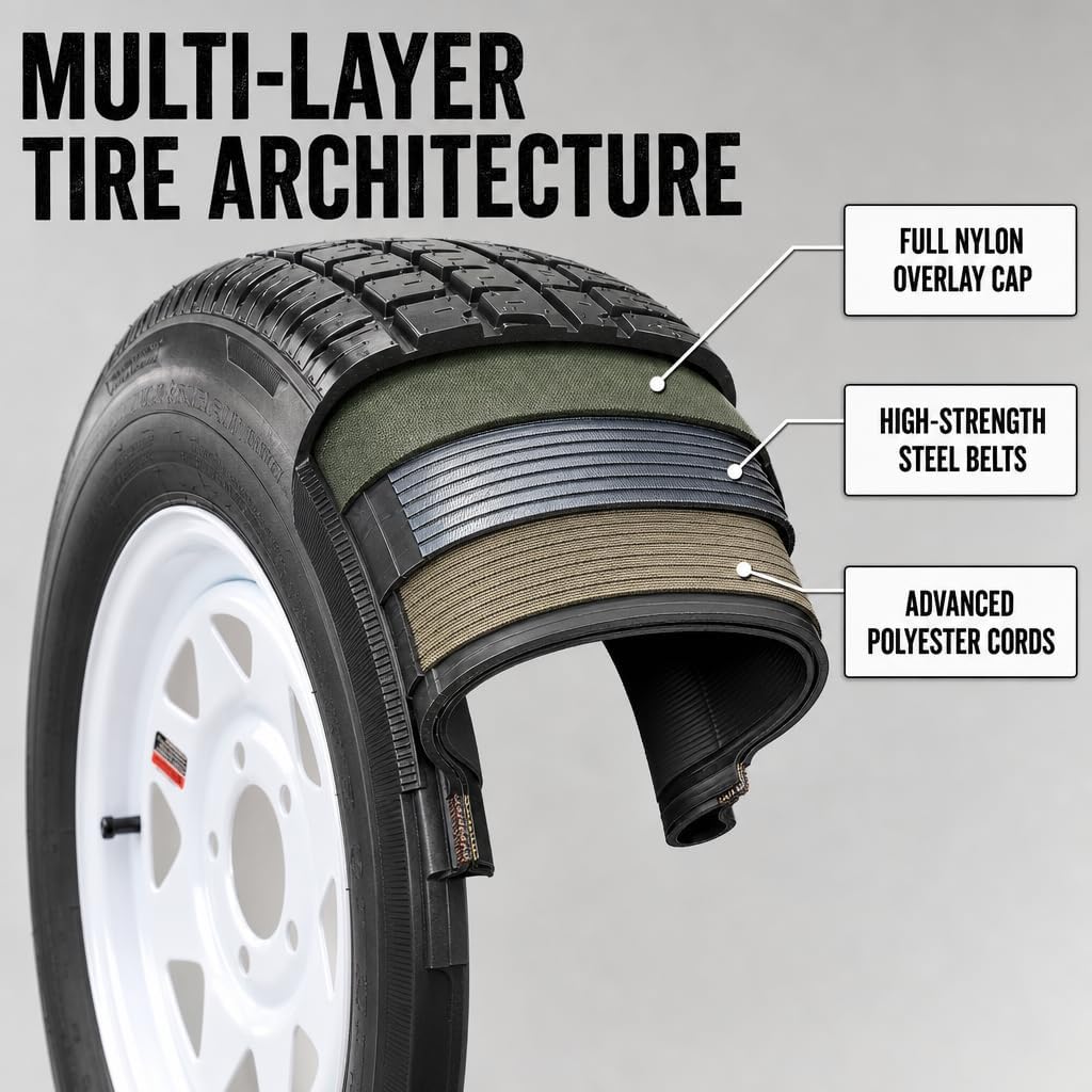 eCustomrim 2-Pack Radial Trailer Tire Rim Assembly ST205/75R14 5 Lug Load D