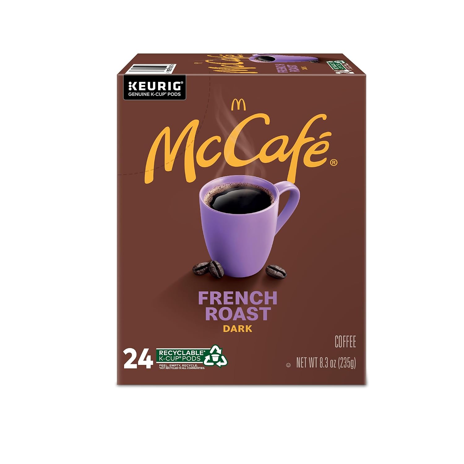 McCafe French Roast, Single Serve Coffee Keurig K-Cup Pods, Dark Roast, 96 Count (4 Packs of 24)