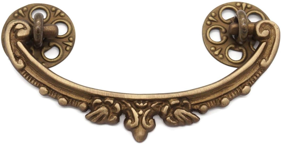 Victorian Drawer Pull Antique Drawer Bail Pull Antique Furniture Drawer Pull Solid Cast Brass Antiqued Cabinet Pull Handle - Excellent Replica of an