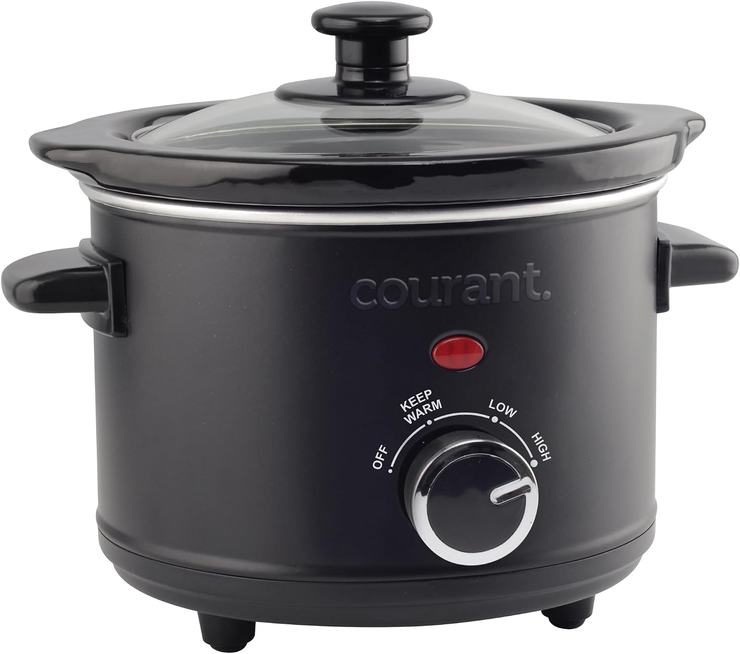 Courant Slow Cooker 5.5 Quart Crock, with Easy Cooking Options, Dishwasher Safe Pot and Glass Lid, Matte Black