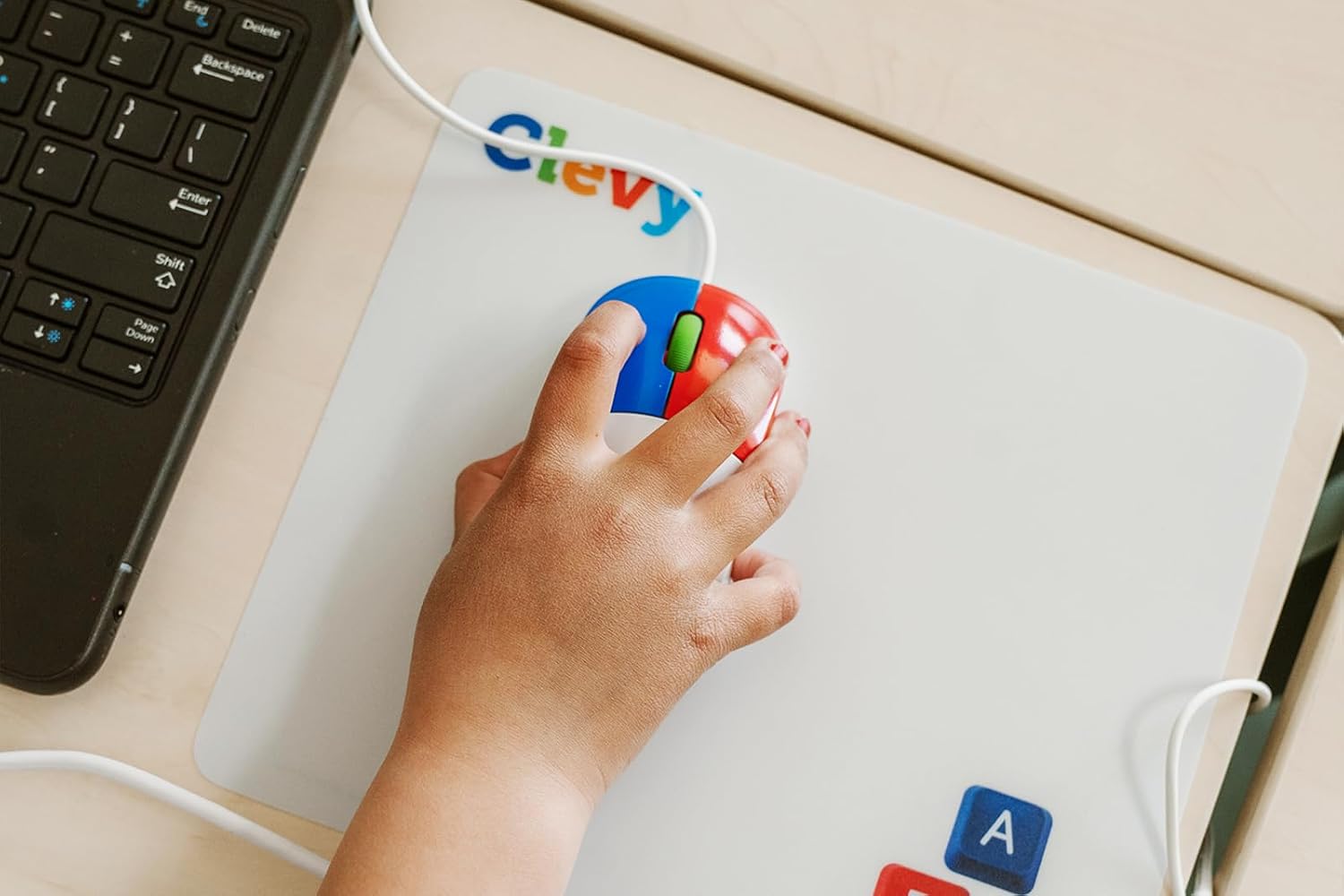 Clevy Kids Mouse - Colorful Ergonomic USB Computer and Laptop Kids Mouse for School and Home Computer Use - Wired Children Friendly - Compatible with Windows, macOS, Chromebook