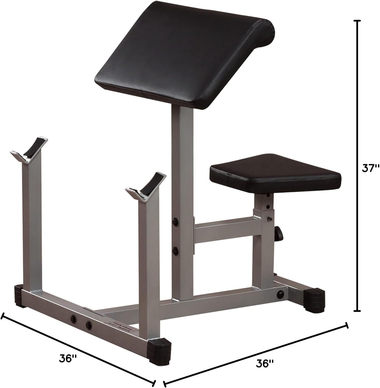 Body-Solid Preacher Curl Bench with Adjustable Seat and Extra Wide Base