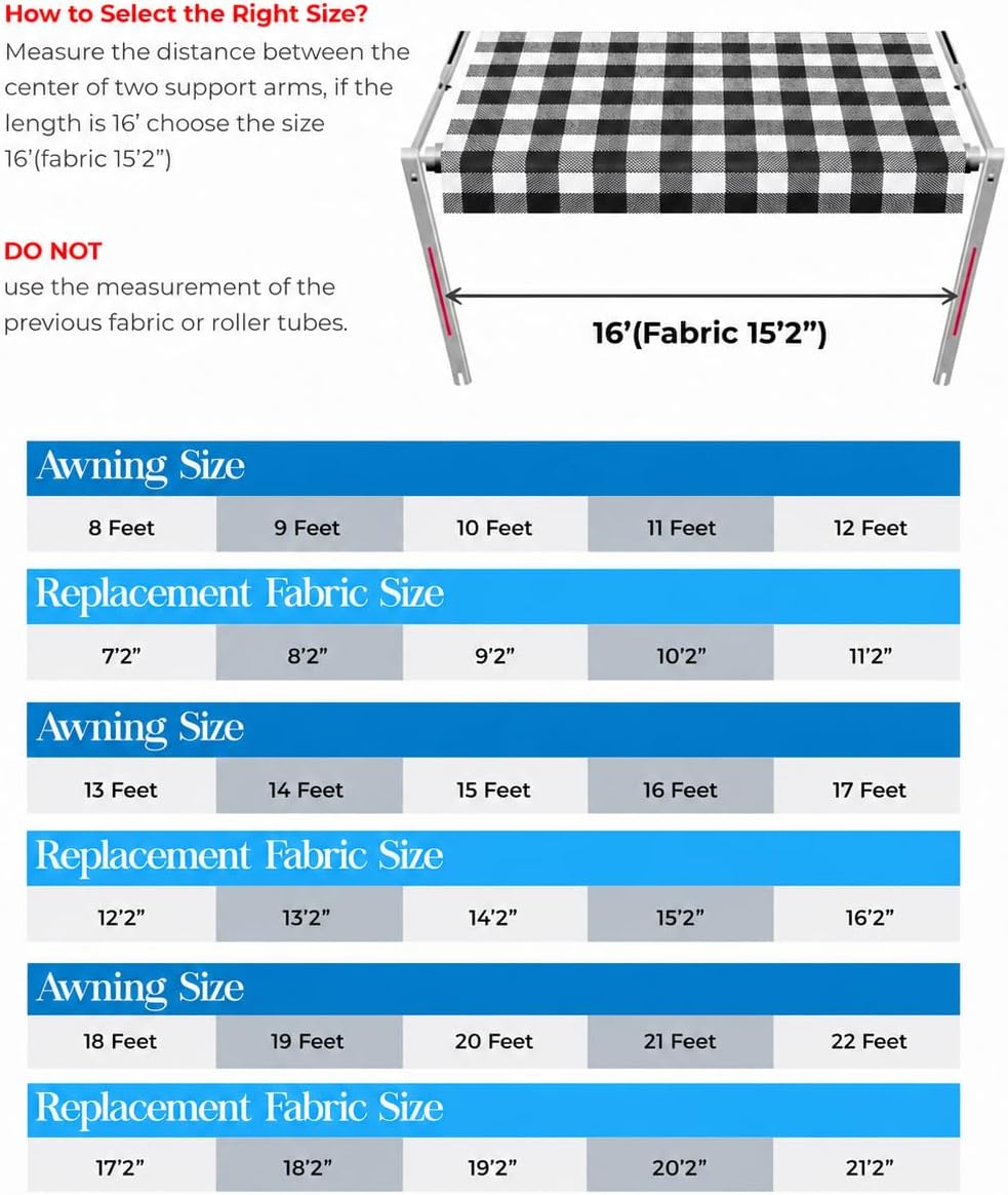 SunWave Premium Vinyl RV Canopy | Awning Fabric Replacement (20', Grey Fade)