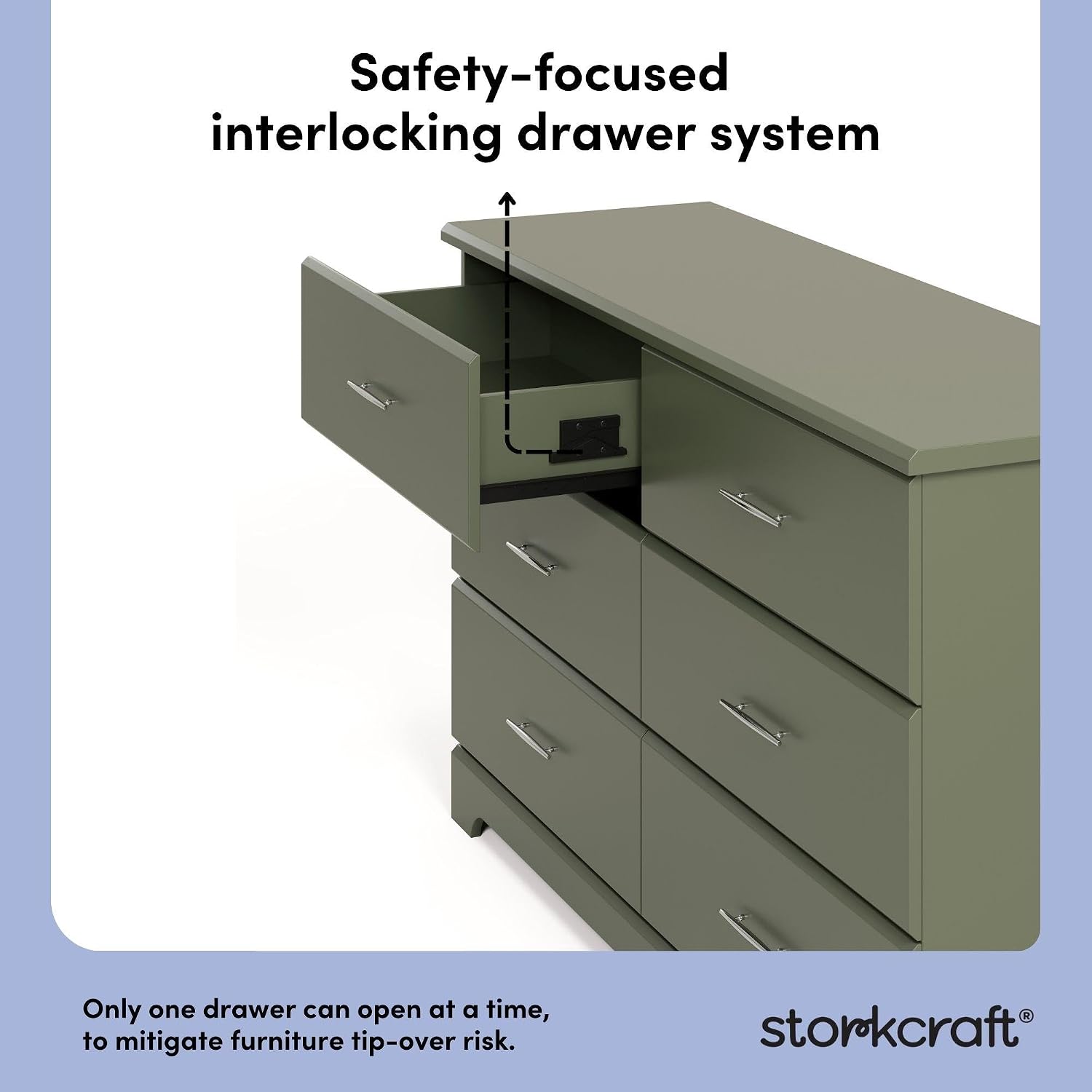 Storkcraft Brookside 2 Drawer Changing Table Dresser, Pebble Gray