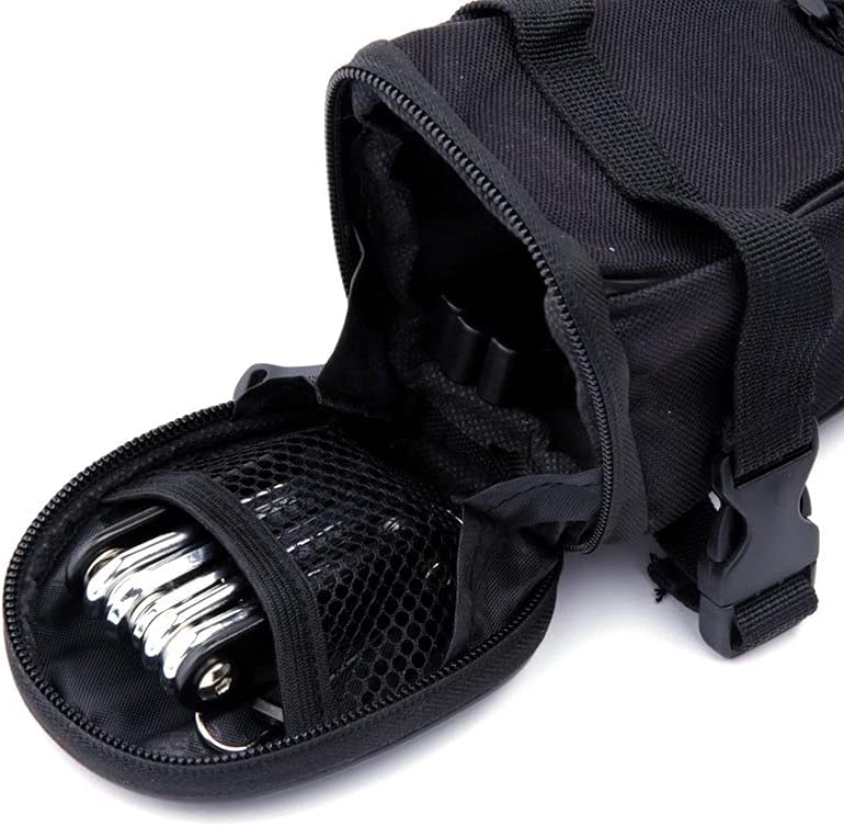 14 in 1 Bike Repair Tool Kit & Bike Saddle Bag | Bike Chain Tool Hex Key Wrench Maintain Accessories Multitool Set, Portable Under Seat Bag for Road Mountain Commuter Bicycle