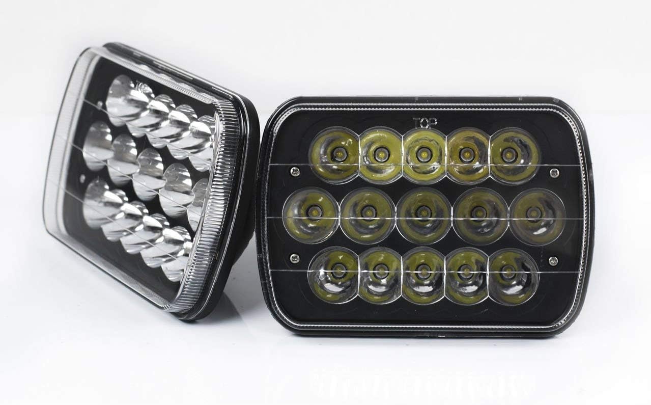 1 pair of 7x6 5x7 BLACK LED Headlights H6054 Lamps replacements