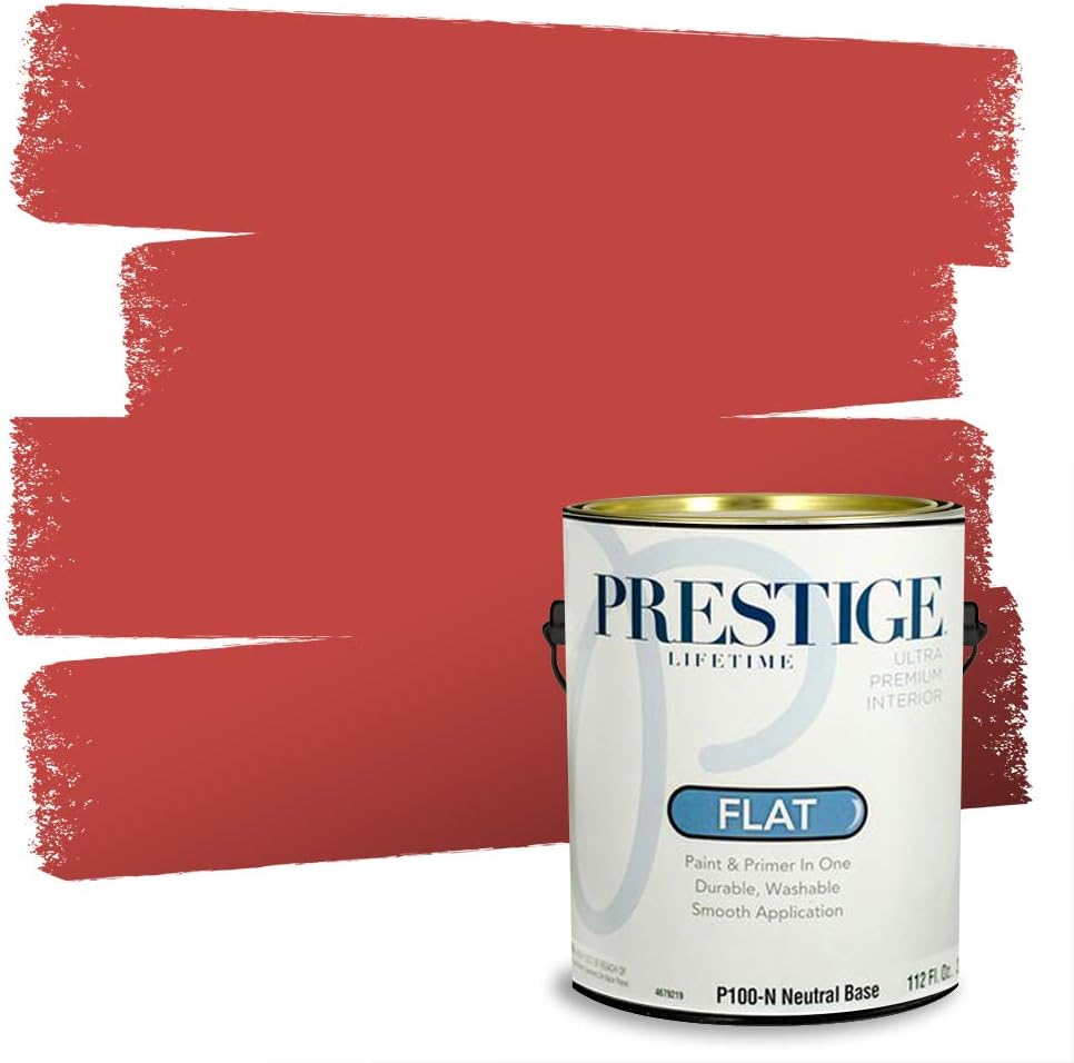 PRESTIGE Paints Exterior Paint and Primer In One, 1-Gallon, Satin, Comparable Match of Sherwin Williams* Real Red*