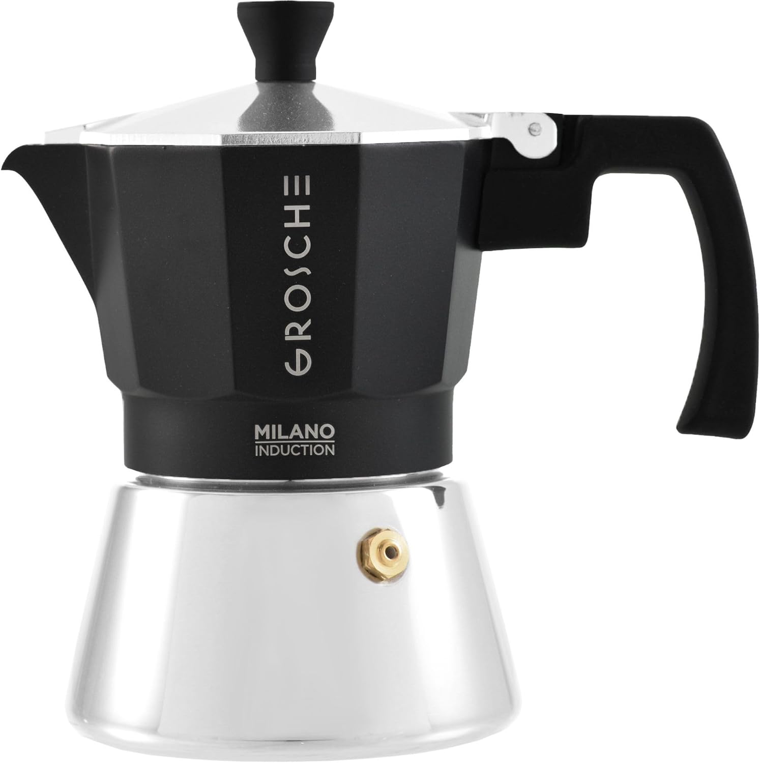 GROSCHE Milano Moka Pot | 9 Espresso Cup - 15.2 oz | Stovetop Espresso Percolator & Coffee Maker – Portable, Ideal for Home and Camping | Cuban Coffee Maker And Italian Moka Pot For Stovetop Espresso; For Gas, Electric, And Propane Stoves With A Soft-Tou…