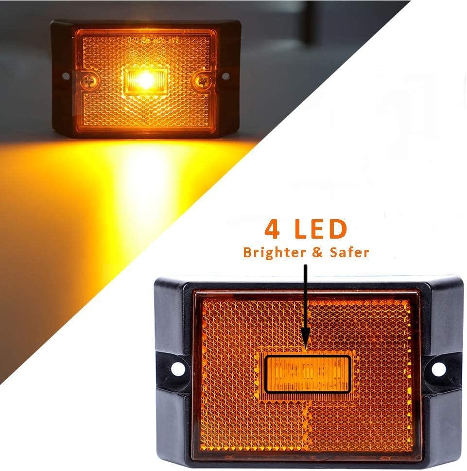 CZC AUTO 12V Submersible LED Trailer Lights & Wiring Kit | Led Trailer Tail Light Set for Under 80 Inch Boat Trailer