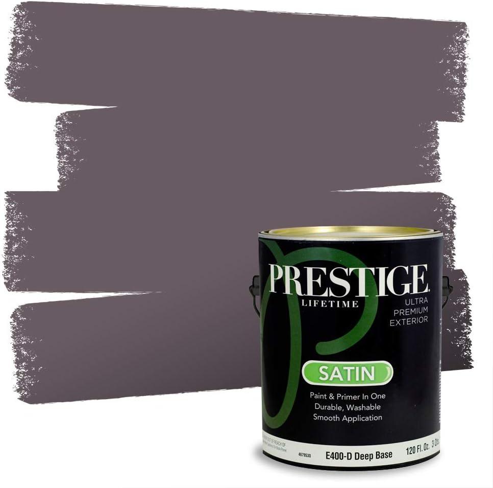 PRESTIGE Paints Exterior Paint and Primer In One, 1-Gallon, Satin, Comparable Match of Sherwin Williams* Ash Violet*