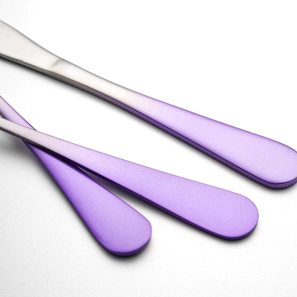 Travel Utensils Set with Case Reusable Portable Cutlery Set Stainless Steel 8pcs Including Dinner Knife Fork Spoon Chopsticks Straws(Rainbow)