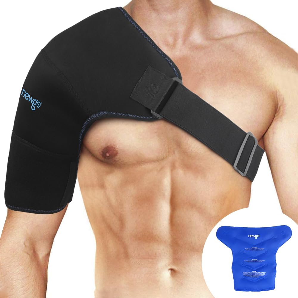 NEWGO Shoulder Ice Pack, Compression for Both Shoulders, FSA Eligible, M