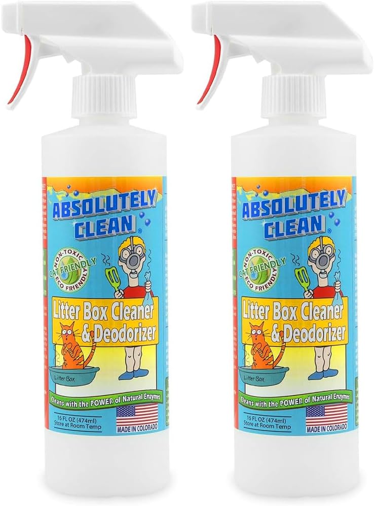 Absolutely Clean Litter Box Cleaner and Odor Eliminator, Eliminate Odors Quickly, Neutralizes Urine and Feces Odors in The Air and The Box, Make Litter Last Longer