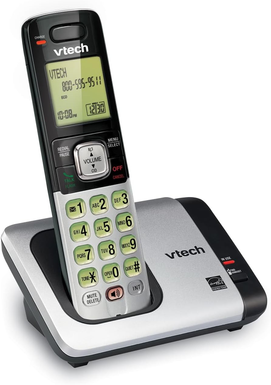 VTech CS6719-2 2-Handset Cordless Phone with Caller ID/Call Waiting, Handset Intercom & Backlit Display/Keypad, Silver