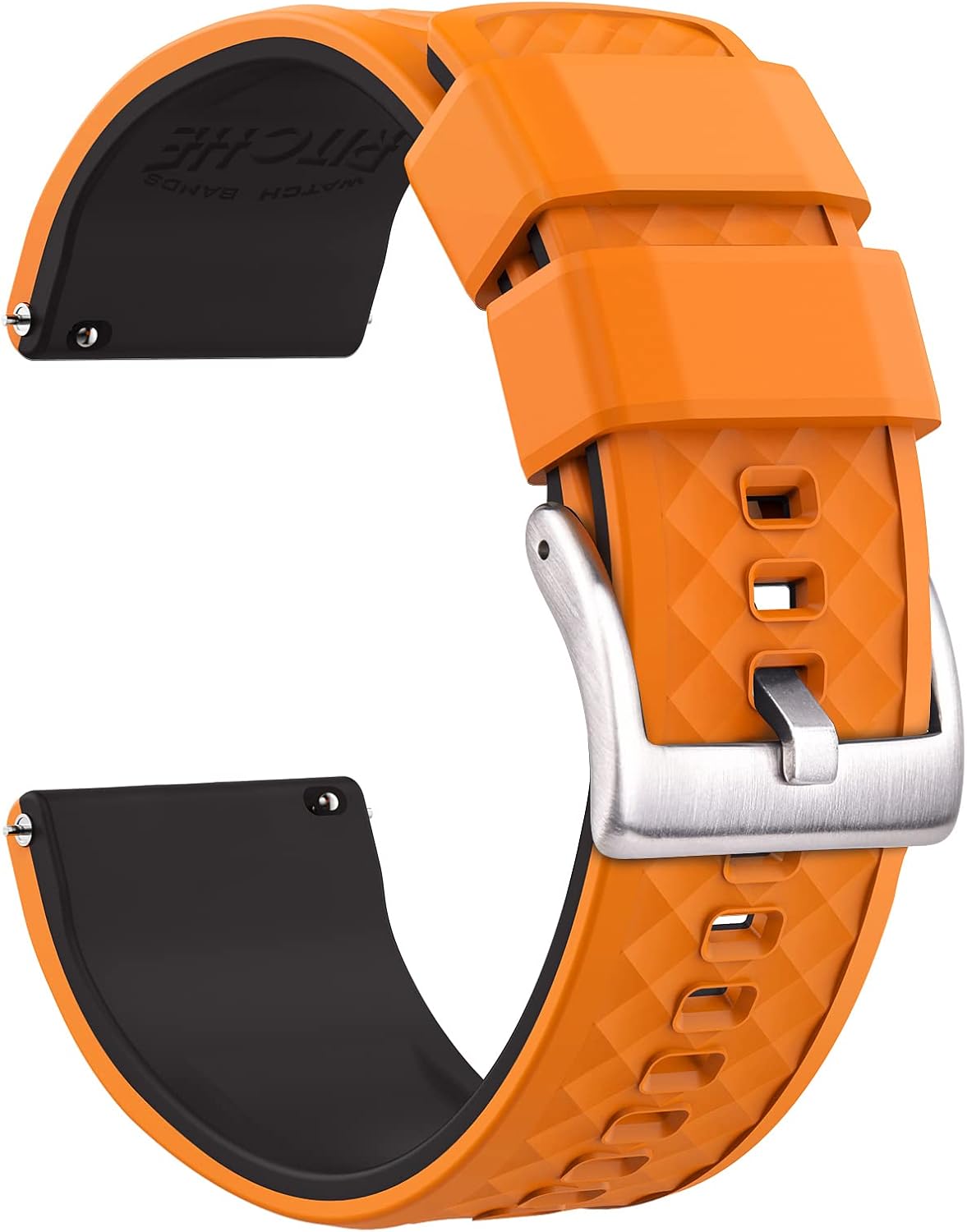 Ritche Christmas Gift Silicone Watch Bands 18mm 20mm 22mm 24mm Quick Release Rubber Watch Bands for Men, White Elephant Gifts