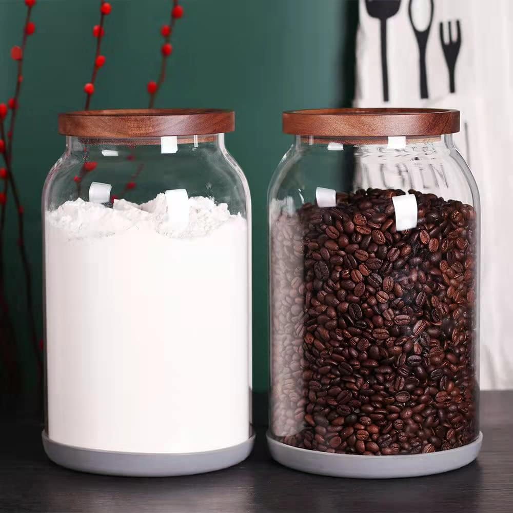 SAIOOL Egg Jar,kitchen canister， 1 Gallon Large Glass Food Storage Jars with Airtight Lid, Clear