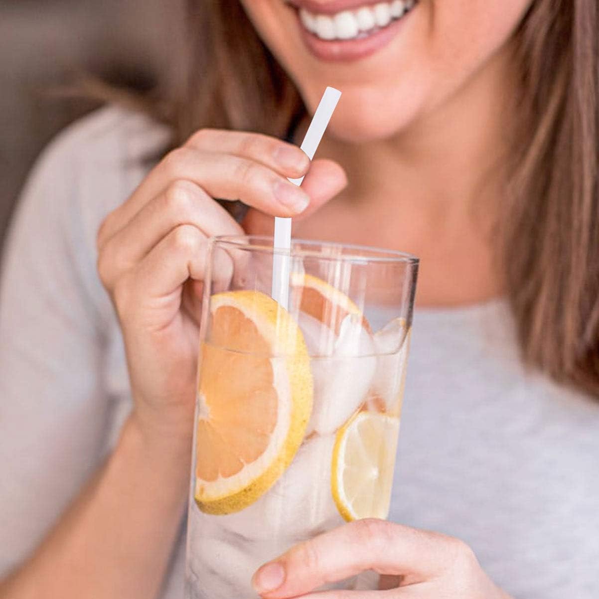 200 Count 100% Plant-Based Wrapped Compostable Straws | Plasticless Biodegradable Flexible Drinking Straws - A Fantastic Eco Friendly Alternative to