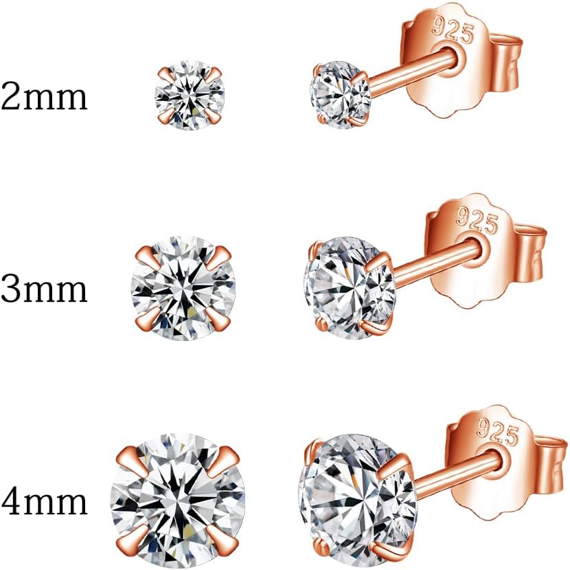Dlihc 6 Pairs Sterling Silver Hoop and Stud Earrings Set for Women Men